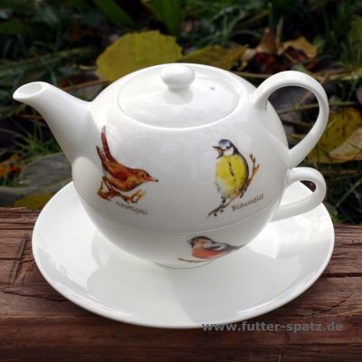 TEA FOR ONE Vogelchor aus hochwertigem Porzellan