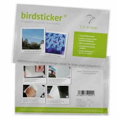 birdsticker -unsichtbare Vogelschutzaufkleber- 1 Set (5 Sticker)